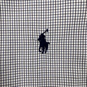 Ralph Lauren Classic Fit Windowpane Button Down Shirt Men 16 L White Ivy Prep